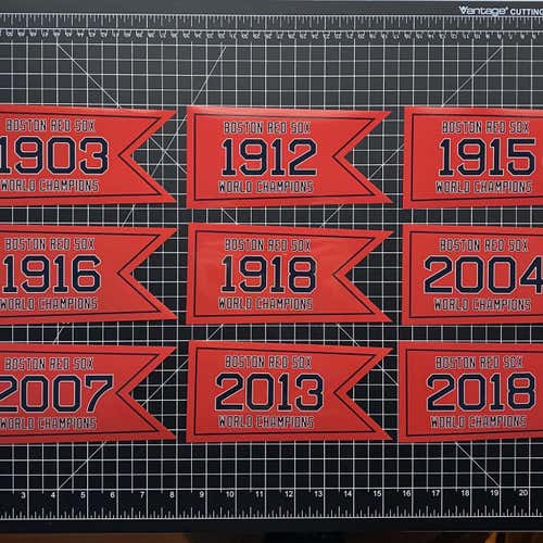 Boston Red Sox World Series championship Vinyl Decal Sticker pennants