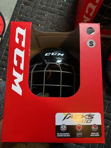 Black New Small CCM Tacks 310  Helmet Combo