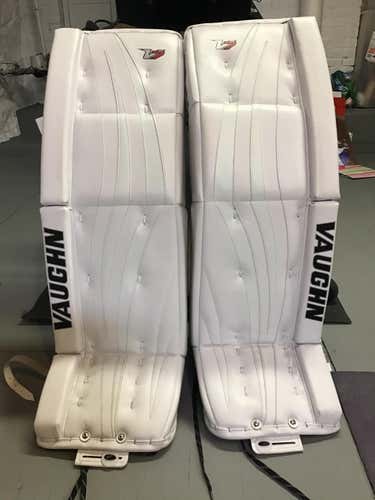White New Senior 34" Vaughn Vaughn V7 XR Goalie Leg Pads