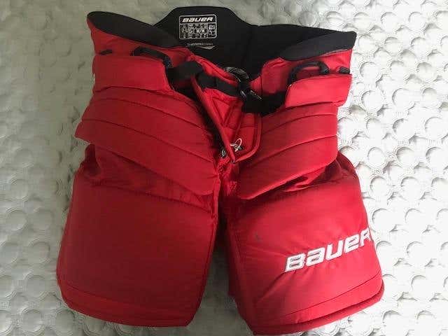 Red Used Senior Medium Bauer Supreme S190 Hockey Goalie Pants