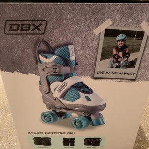 Girls Junior Baby Blue Roller Skates Size 5-8