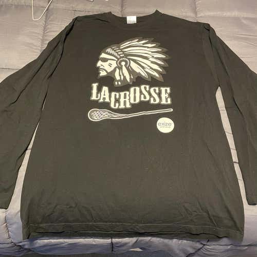Black Lacrosse Long Sleeve XXL Shirt