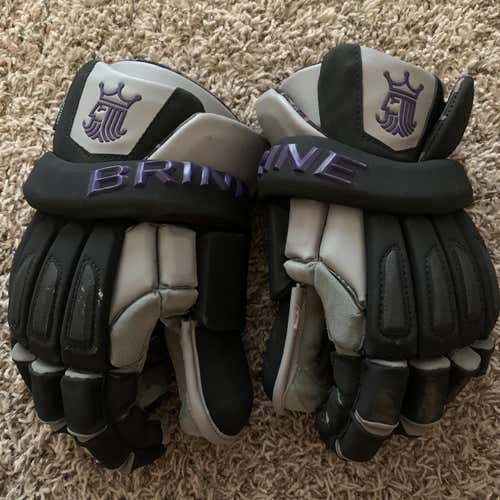Black Used Goalie Brine King Elite 13" Lacrosse Gloves