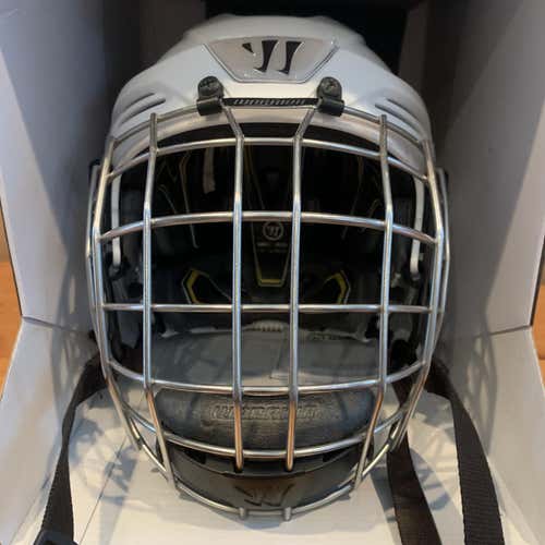 White Used Small Warrior Krown 360 Helmet With Cage