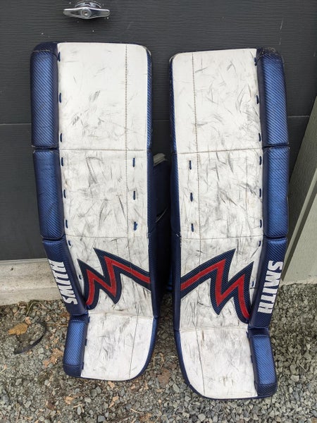 White Used Senior 36" Pete Smith Goalie Leg Pads