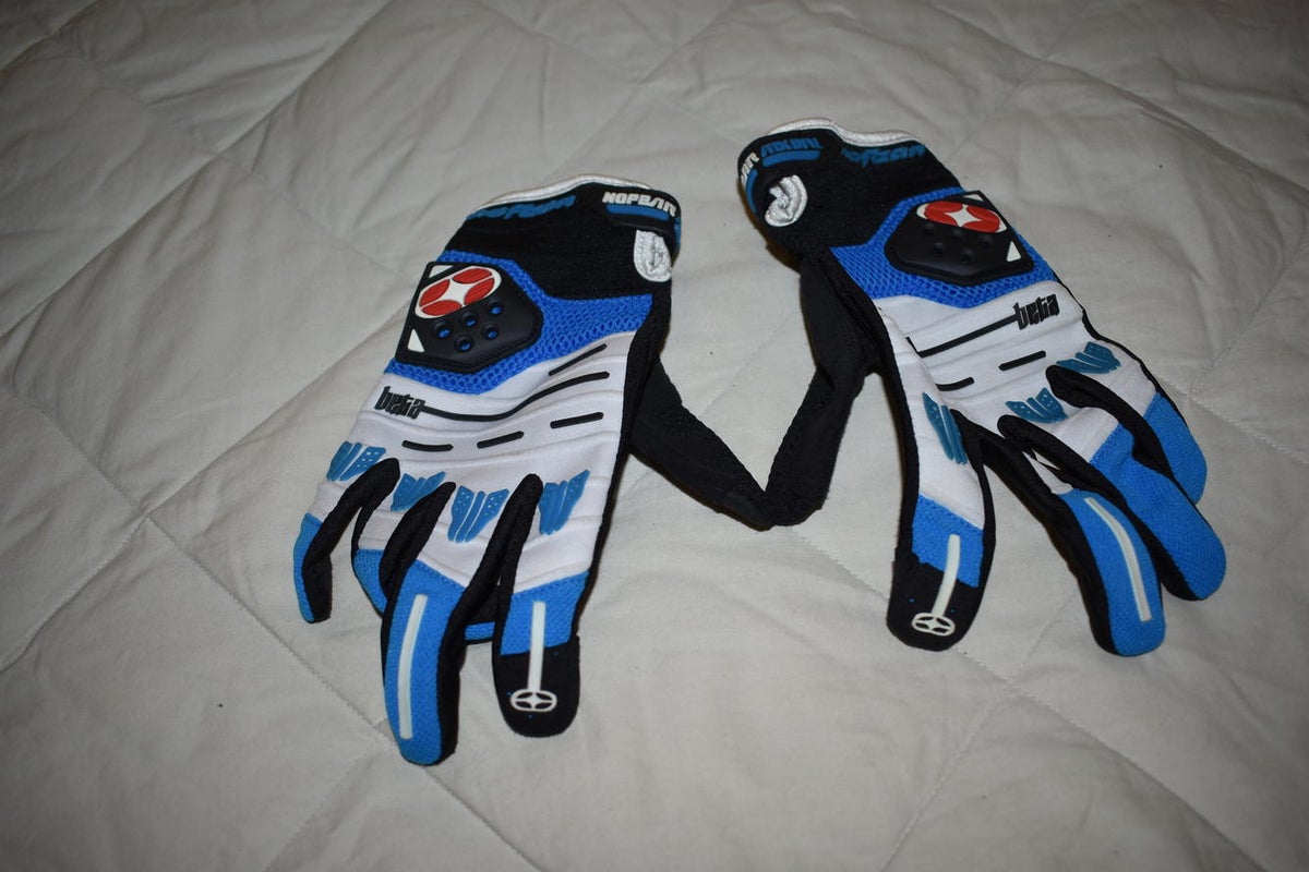 No Fear MX Div Beta Riding Gloves, Blue/Black/White, Adult Small - Great Condition!