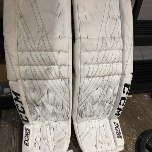 White Senior 35" CCM Extreme Flex 4 Pro Stock Goalie Leg Pads