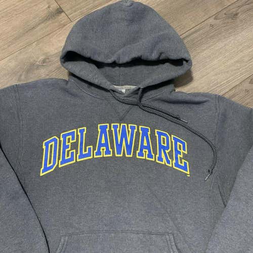 Delaware Sweatshirt Mens Small Adult Gray Hoodie University Blue Hens Pullover