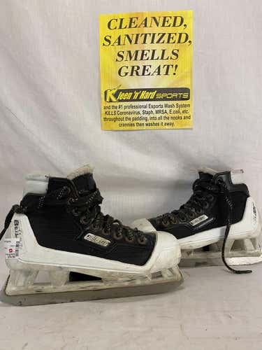 Used Bauer WHT BLK Size 4.5 D Ice Hockey Goalie Skates