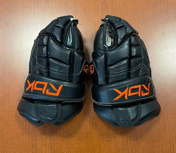 Black Used Senior Reebok Gloves 14" Pro Stock