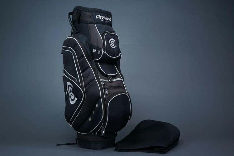 CLEVELAND 14-WAY DIVIDER GOLF CART BAG, BLACK/WHITE!!