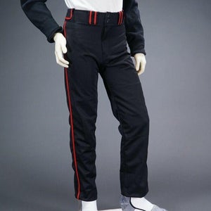 COMBAT PIPED STOCK OPEN BOTTOM BASEBALL/SOFTBALL PANTS, BLACK/RED ~ YOUTH XL
