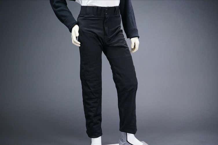 COMBAT PIPED STOCK OPEN BOTTOM BASEBALL/SOFTBALL PANTS, BLACK ~ YOUTH SMALL