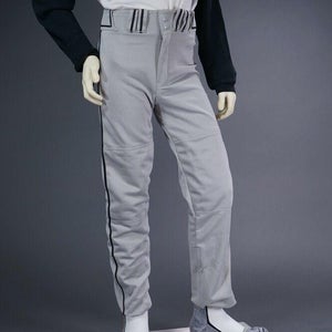 COMBAT PIPED STOCK OPEN BOTTOM BASEBALL/SOFTBALL PANTS, GRAY/BLACK ~ ADULT XL