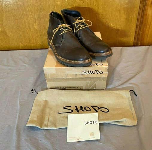 Shoto Italy Elk TC Fine Dark Brown Leather Desert Boots w/Box US Men's 13