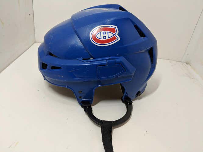 MONTREAL CANADIANS Blue Used Medium CCM Vector V08 Helmet Pro Stock