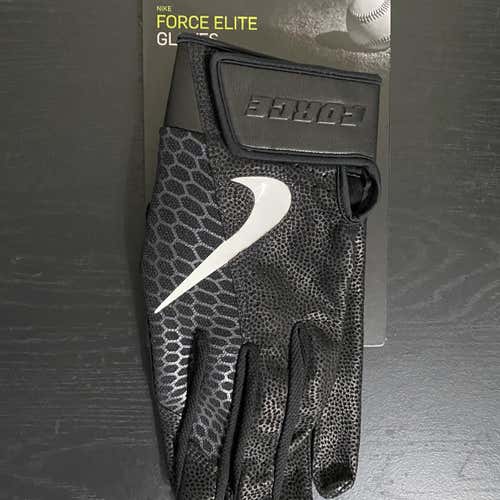 Nike Force Elite Batting Gloves Black Men's Size Large