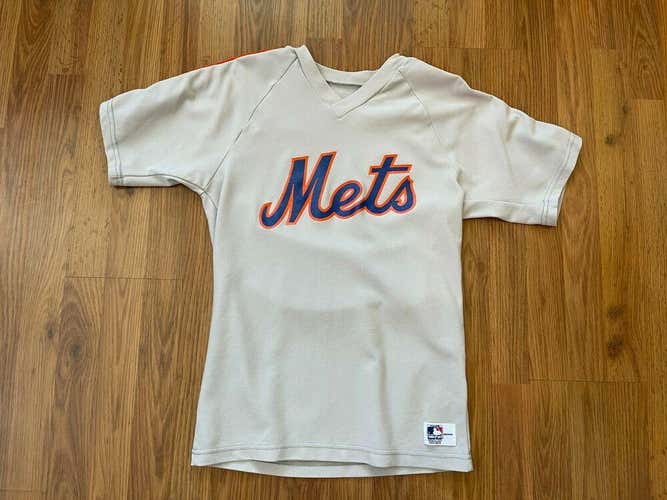 New York Mets MLB VINTAGE SAND KNIT 1980s PULLOVER Size Medium Baseball Jersey!