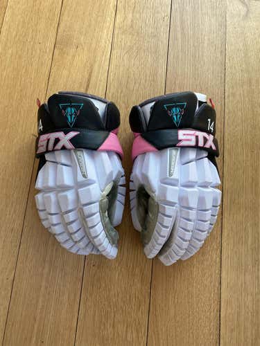 Chrome Game Used STX Surgeon RZR Lacrosse Gloves