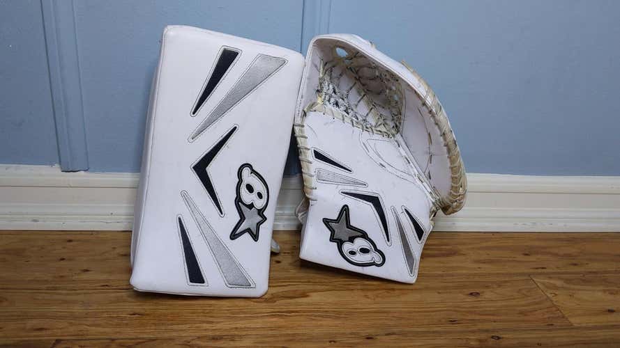 Brian's Netzero Intermediate Glove and Blocker in White (Silver and Black)