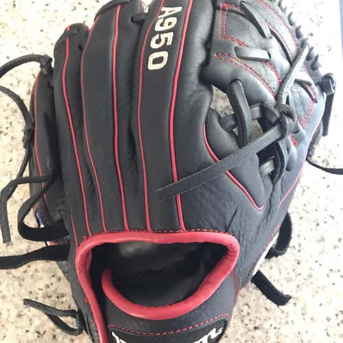 Black Kid Pitch (9YO-13YO) Infield A950 11.5" Baseball Glove