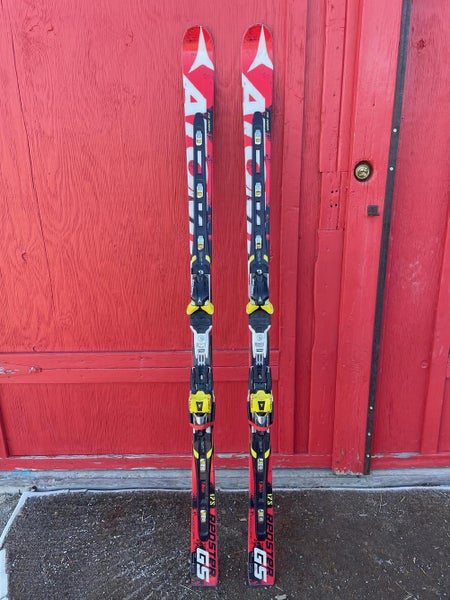 Used Unisex 2013 Atomic Racing Redster FIS GS Skis With Bindings Max Din 16