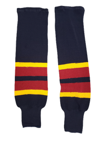 Retro Atlanta Thrashers Knit Senior 30" Socks (Navy/Yellow/Burgundy)