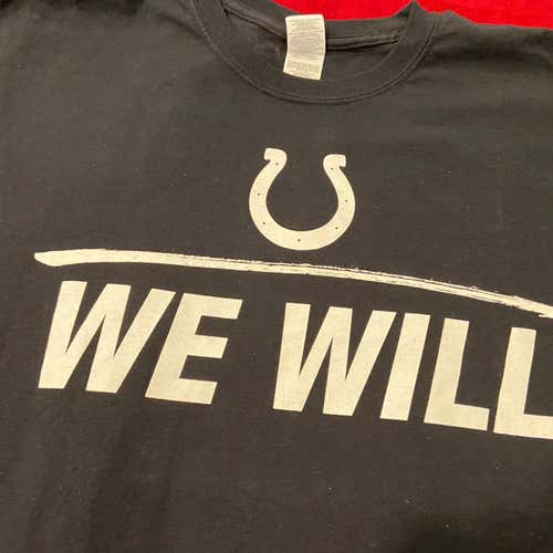 Indianapolis Colts Team Issued "WE WILL" Black Adult Large NFL Football T-Shirt