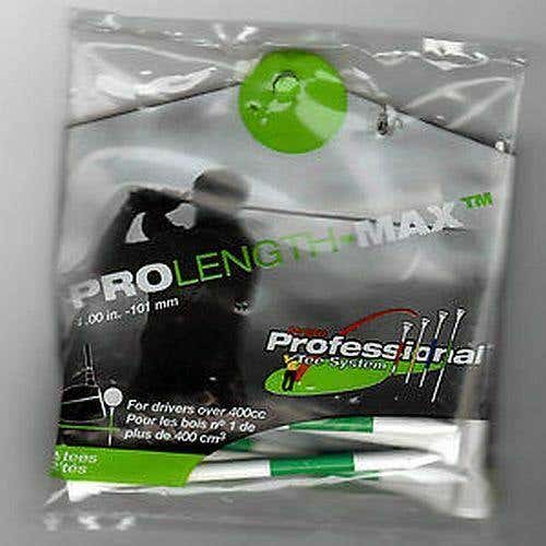 Pride Professional Pro Length Max Tee (4", Green/White 12pk) Solid Hardwood NEW