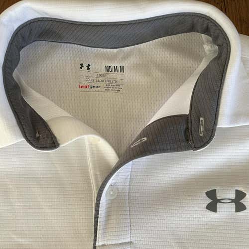 White Adult Medium Under Armour Shirt