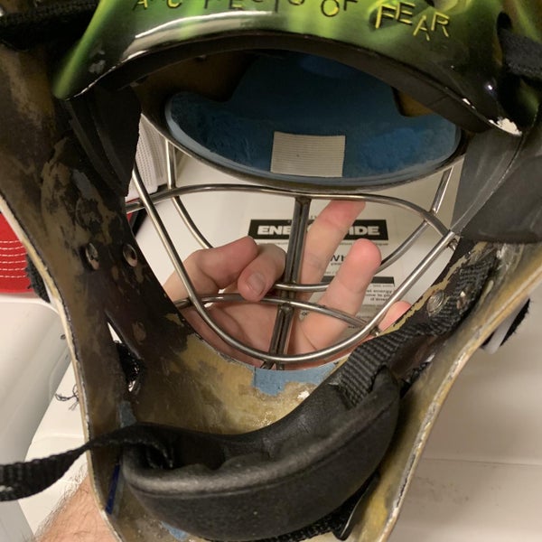 Used Goalie Mask With Cool Design