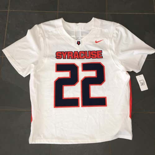 New Nike Syracuse Orange #22 Lacrosse Jersey LARGE White retail $110