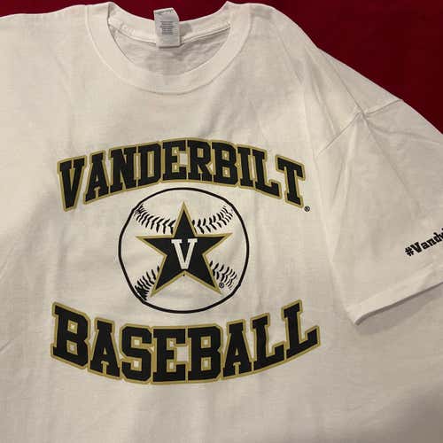 Vanderbilt University Commodores Baseball (Wilson) White Adult XL T-Shirt - NEW