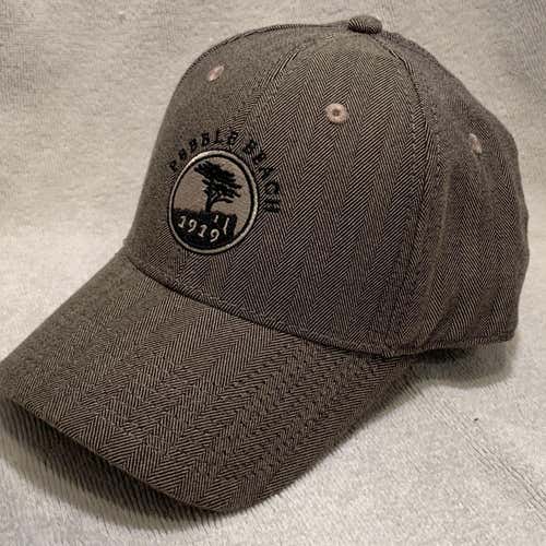 Pebble Beach Gray Golf Strapback Hat Polyester Lined