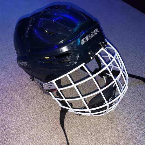 Navy Blue Reakt-95 Helmet WITH WHITE CAGE Sr Medium