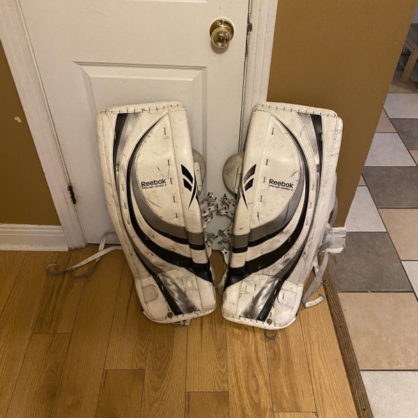 White Senior 33" Reebok Pro Stock Goalie Leg Pads