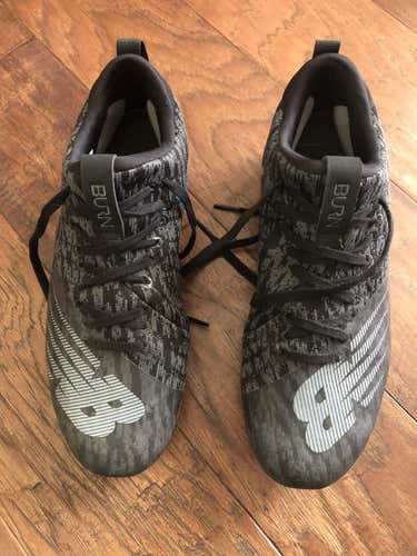 Black Used Adult Men's Size 7.5 (Women's 8.5) New Balance Burn x2 low lacrosse Cleats