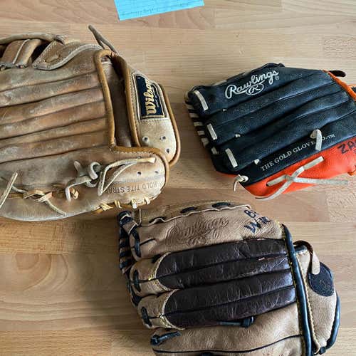 Bundle 3 - Right Hand Throw 10.5" Baseball Gloves