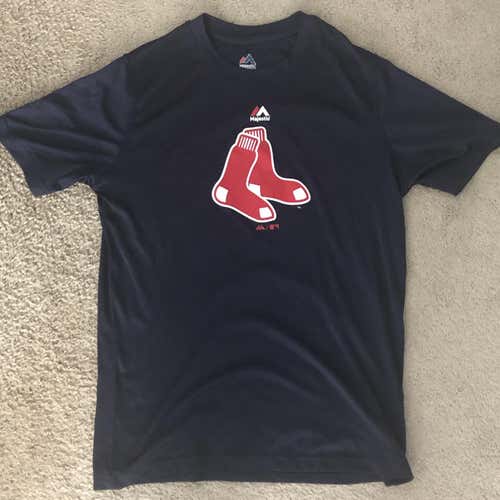 Boys Blue Large  Red Sox Dri Fit Shirt