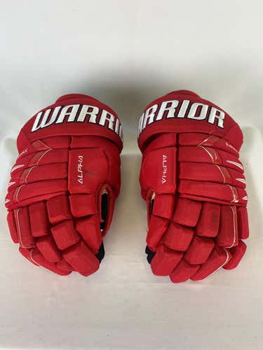 Red Senior Warrior Alpha DX Pro Gloves 14" Pro Stock- Allen Americans ECHL