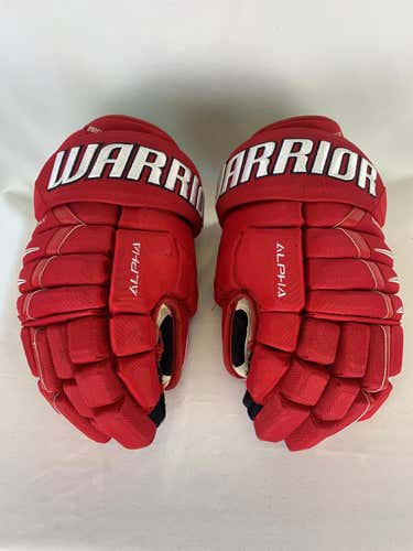 Red Senior Warrior Alpha DX Pro Gloves 14" Pro Stock- Allen Americans ECHL