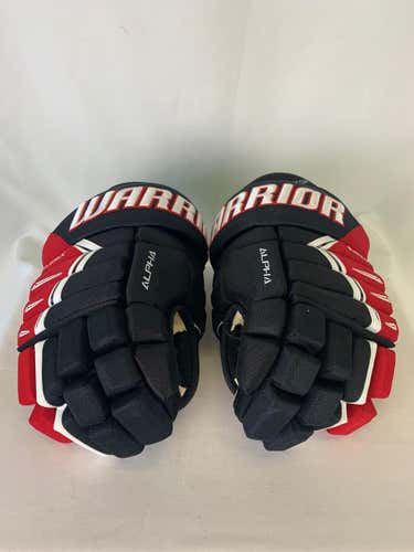 Black/Red/White Senior Warrior Alpha DX Pro Gloves 14" Pro Stock- Indy Fuel ECHL