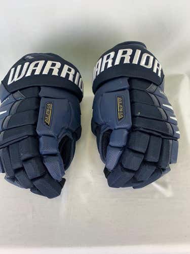 Navy Senior Warrior Alpha DX Gloves 13" Pro Stock- Greenville Swamp Rabbits ECHL