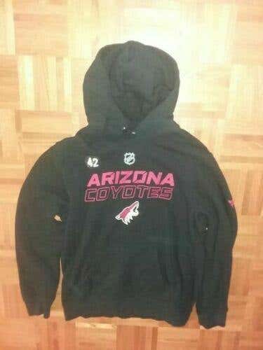 Arizona Coyotes #42 hooded pullover warmup jacket (size L) worn by Aaron Ness in 2019-20 season