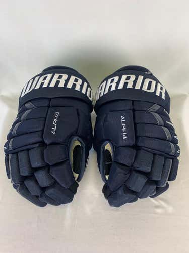 Navy Senior Warrior Alpha DX Pro Gloves 14" Pro Stock- Greenville Swamp Rabbits ECHL