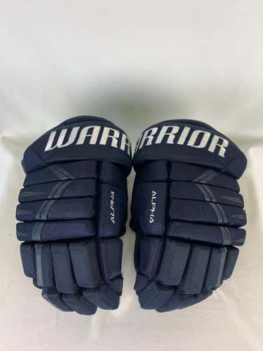 Navy Senior Warrior Alpha DX3 Gloves 14" Pro Stock- Greenville Swamp Rabbits ECHL