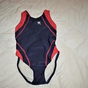 TYR Maxback Performance Suit Swimsuit, Navy/Red, Size 24