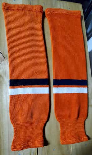 25" knitted hockey socks ^ OILERS  colors