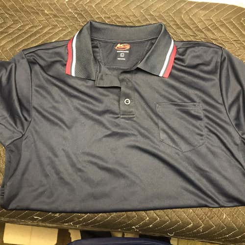 Baseball Softball Umpire Shirt Adams Large With Pocket Blue Red And White Stripes