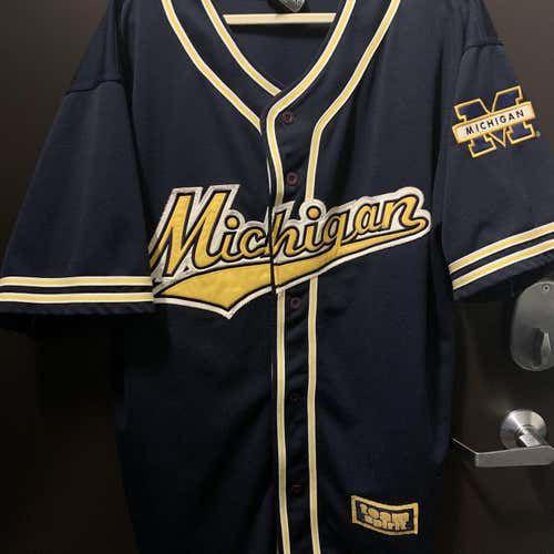 University Of Michigan Baseball Blue Adult XL Jersey